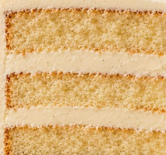 Classic Vanilla cake layer closeup supplied by Nicole