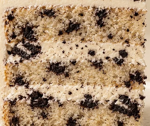 Cookies & Cream cake layer closeup supplied by Nicole