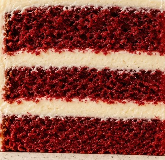 Red Velvet cake layer closeup supplied by Nicole